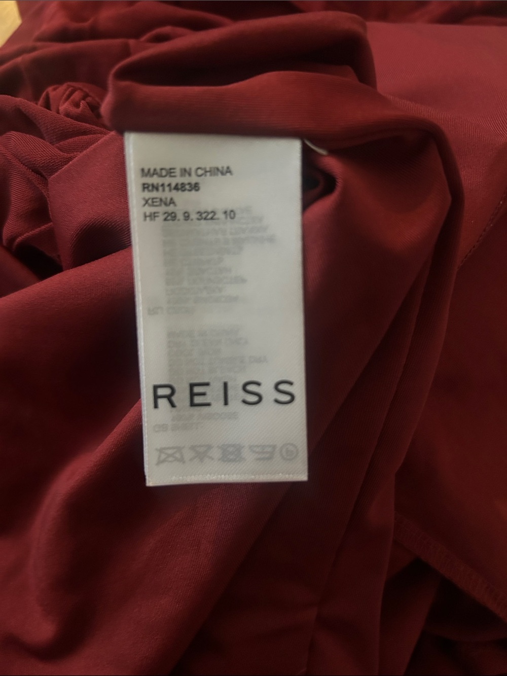 REISS Xena Halterneck Draped Maxi Dress Size UK 10/US 6 $345 Burgundy - Picture 5 of 6